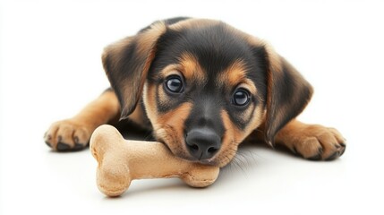 Obraz premium Generic Playful Puppy Perspective Chewing Bone Easy