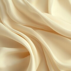 Luxurious beige silk fabric with soft waves