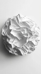Obraz premium Crumpled Paper Ball with Soft Shadows