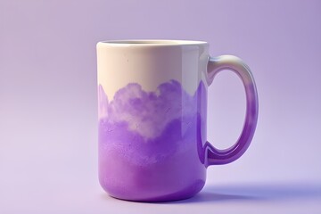 Purple and White Ombre Mug with Handle - Beautiful Ceramic Coffee Cup