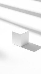 Minimalist white paper fold in natural light studio setting abstract photography soft shadows