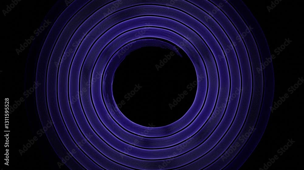 Aufkleber  Glowing purple spiraling lines forming an abstract pattern against a black background, creating a modern and dynamic digital aesthetic.

