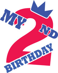 my 2nd birthday beautiful design vector file eps