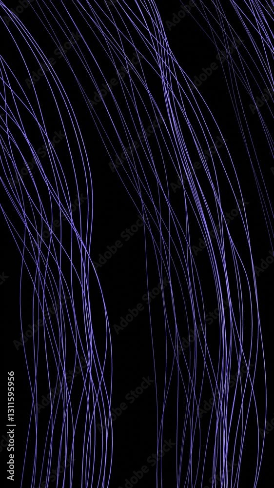 Leinwandbilder A dynamic abstract design featuring glowing purple lines in a fluid spiral pattern, set against a black background, creating a modern and futuristic aesthetic.

