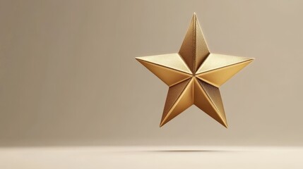 Obraz premium Simple Yet Elegant 3D Golden Star Emblem Floating in Space