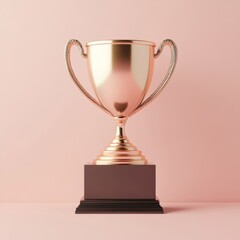 Fototapeta premium Elegant 3D Render of a Smooth and Refined Trophy Award on Pink Background