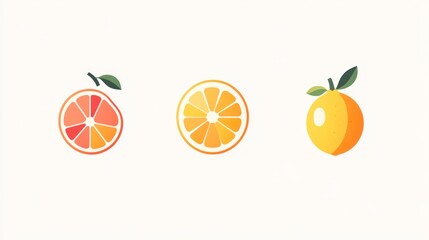 Citrus Fruits Slices, Fresh Colorful Display for Healthy Eating