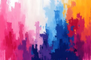 Fototapeta premium Vibrant Abstract Painting with Brushstrokes of Color Gradient