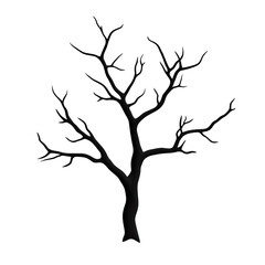 A bare tree silhouette against a minimalistic background.