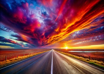Obraz premium Surreal Australian Outback: Barrier Highway Dreamscape, Distorted Landscape Photography