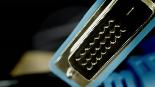 DVI Digital Video Interface cable stock footage
