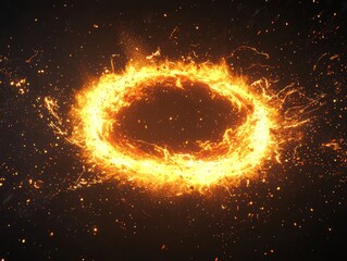 Fototapeta premium Intense Swirling Ring of Fiery Light with Dynamic Motion Effect