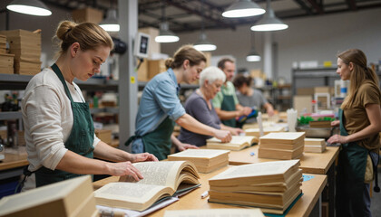  Book restorers restore old books, International Workers' Day
