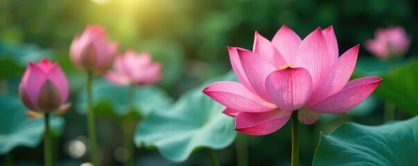 Obraz premium Delicate dried lotus seed pods on a serene floral background, lotus, garden, water lily