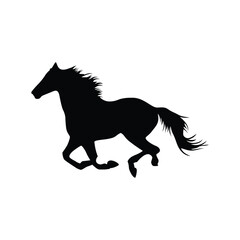 horse silhouette isolated on white