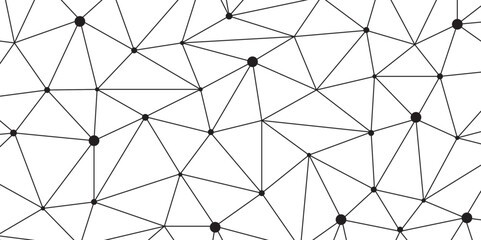 Abstract geometric background with connecting dots and lines with low poly triangle shapes. Polygonal Mesh Background Vector design digital technology concept Global network connection data structure.