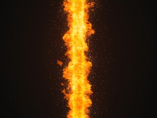 Fiery Jet Effect Against Dark Background for Dramatic Visuals