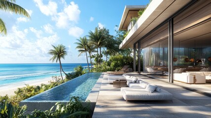 A stunning beachside villa with modern amenities, offering breathtaking ocean views and ultimate relaxation.