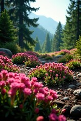 Heather blooms on acidic soils with trees and ferns, acid soils, wildlife, ferns