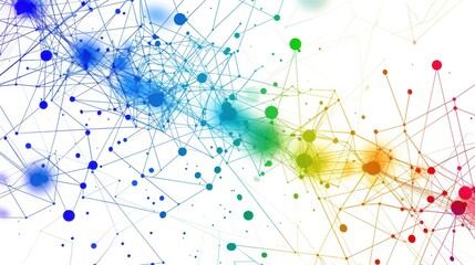 Vibrant Network Adorning a Pure White Global Communication Banner