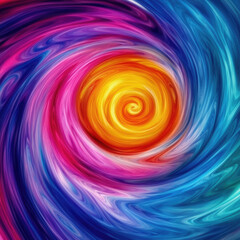 Swirling colored vortex draws eyes into its bright, abstract center point