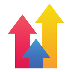 Gradient color icon, illustration for Arrows, direction, growth.