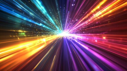 Vibrant Light Rays Exploding From Central Point