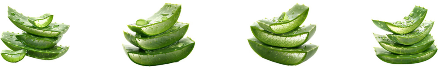 Alovera on transparent background collection set