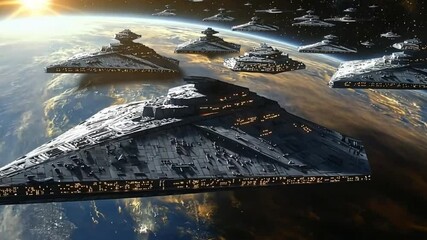 Star Wars Ships Orbiting Earth