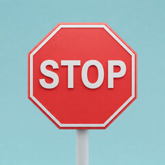 3d render of traffic sign; A stop sign
