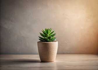 Fototapeta premium Surreal Minimalist Plant Pot with Textured Surface - Abstract Botanical Still Life