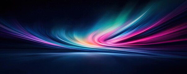 Aurora borealis northern lights concept. A vibrant, swirling wave of colors creating a mesmerizing abstract background.