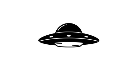 Cosmic Encounter: A sleek, minimalist illustration of a classic UFO, poised for interstellar travel.