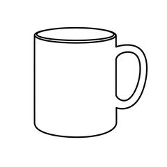 Mug Outline: A simple and clean outline of a classic mug, perfect for design, and adding branding.
