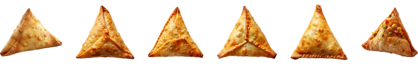 Samosa on transparent background collection set