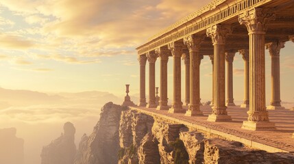 Obraz premium Majestic Ancient Columns Arranged in a Perfect Circular Pattern