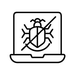 antivirus icon, antivirus line art - simple line art of antivirus, perfect for antivirus logos and icons