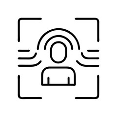 biometric scanner icon, biometric scanner line art - simple line art of biometric scanner, perfect for biometric scanner logos and icons