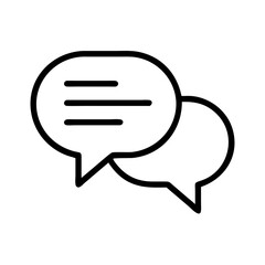 chat bubble icon, chat bubble line art - simple line art of chat bubble, perfect for chat bubble logos and icons