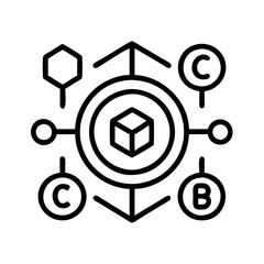 cryptocurrency icon, cryptocurrency line art - simple line art of cryptocurrency, perfect for cryptocurrency logos and icons
