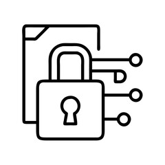 data encryption icon, data encryption line art - simple line art of data encryption, perfect for data encryption logos and icons