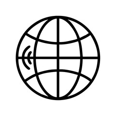 Obraz premium internet globe icon, internet globe line art - simple line art of internet globe, perfect for internet globe logos and icons
