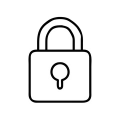 lock icon, lock line art - simple line art of lock, perfect for lock logos and icons