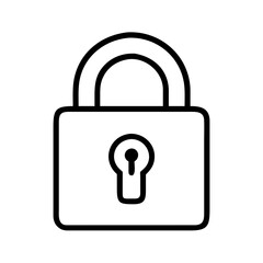 lock icon, lock line art - simple line art of lock, perfect for lock logos and icons