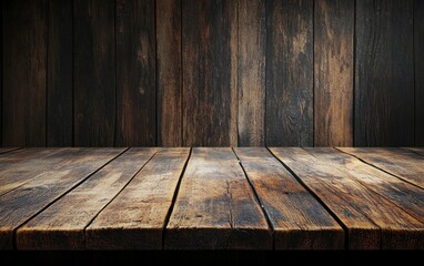 Rustic Wooden Table and Backdrop for Product Presentation or Display