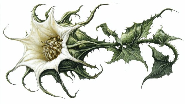 Jimson Weed: Traditional Herbal Medicine Bell Flower with Hallucinogenic Properties