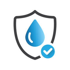 Waterproof icon. Water repellent surface symbol.