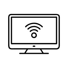 smart tv icon, smart tv line art - simple line art of smart tv, perfect for smart tv logos and icons