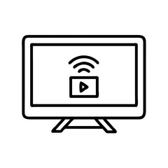 smart tv icon, smart tv line art - simple line art of smart tv, perfect for smart tv logos and icons