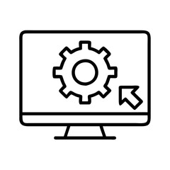 software installation icon, software installation line art - simple line art of software installation, perfect for software installation logos and icons